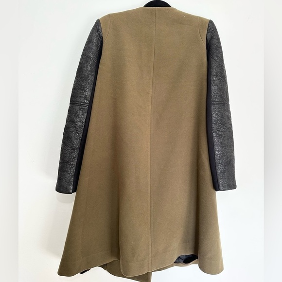 BCBGMaxAzria “Genova” Coat Olive Green small boho career wear winter coat - Picture 3 of 5